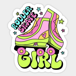 Roller Skate Girl Design Drawing Sticker